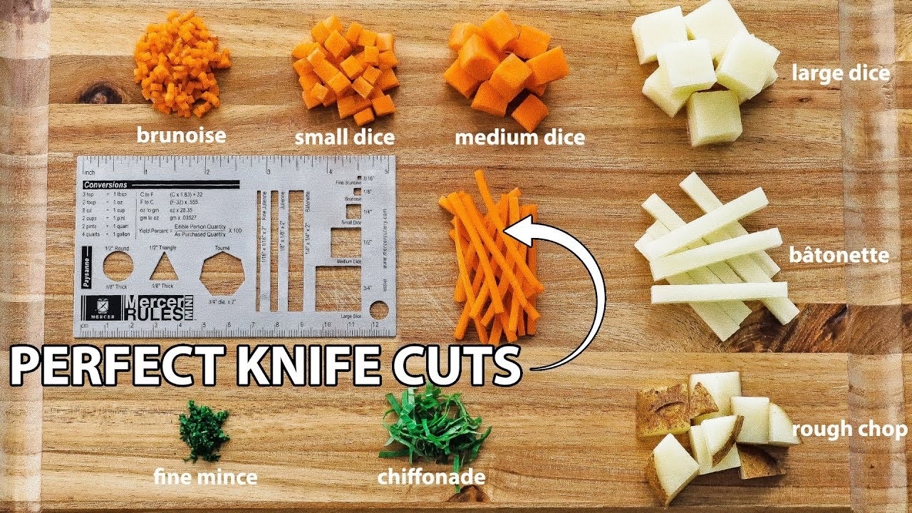Image: diced and julienne vegetables layout