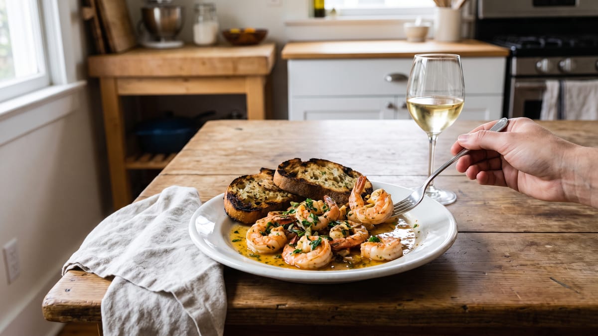 This 15-Minute Garlic Shrimp Dinner Looks Fancy but Is Surprisingly Easy